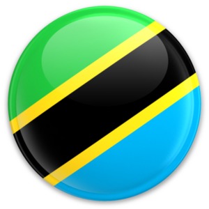 An image of Tanzania&#039;s flag on a button.