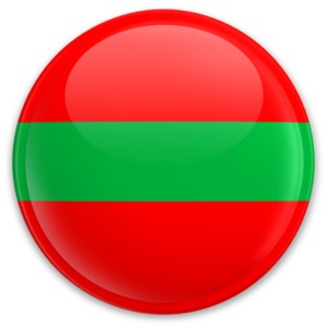 An image of Transistria&#039;s flag on a button.