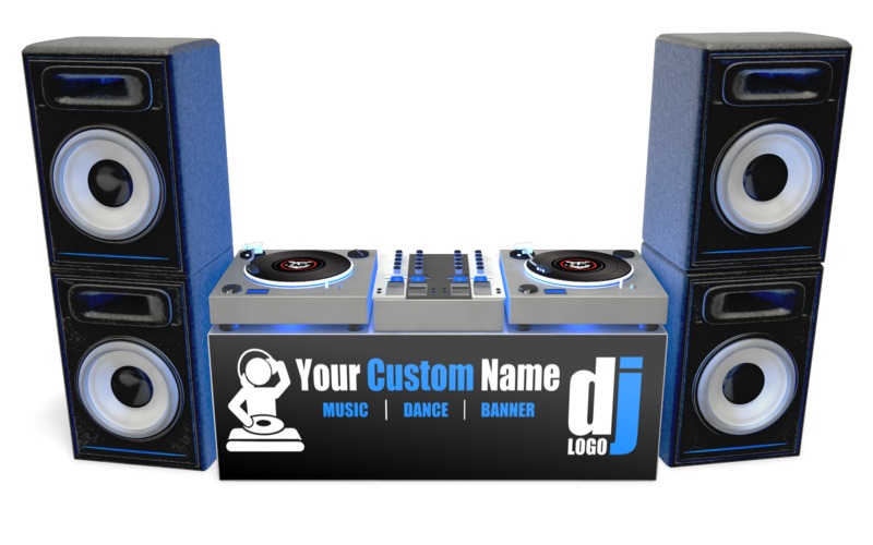 This Presentation Clipart shows a preview of Dj Turntable Banner Custom