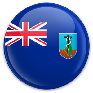 An image of Montserrat&#039;s flag on a button.