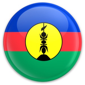 An image of New Caledeonia&#039;s flag on a button.