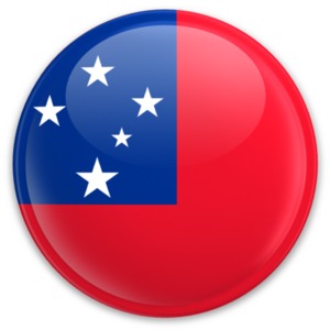 An image of Samoa&#039;s flag on a button.