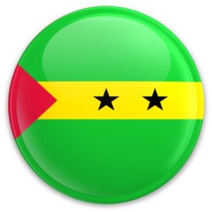 An image of sao tome and principe&#039;s flag on a button.