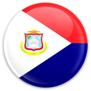 An image of sint maarten&#039;s flag on a button.
