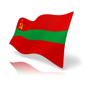 This clip art image shows the Transnistria flag at a perspective angle.