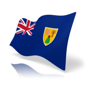 This clip art image shows the Turks and Caicos flag at a perspective angle.