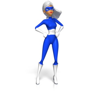 An image of a female superhero standing in a powerful pose.