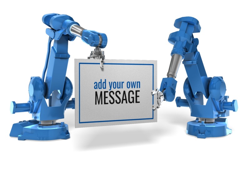 This Presentation Clipart shows a preview of Robot Arm Sign