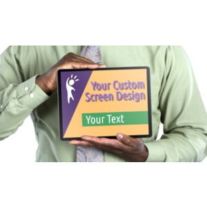 Put your own custom message and images on this touchscreen tablet.