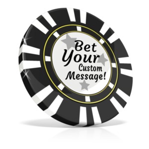 This custom design clip art image shows a single black betting chip.