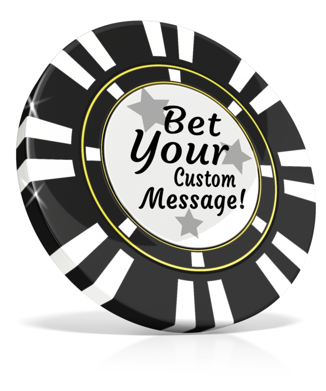 This Presentation Clipart shows a preview of Custom Black Poker Chip