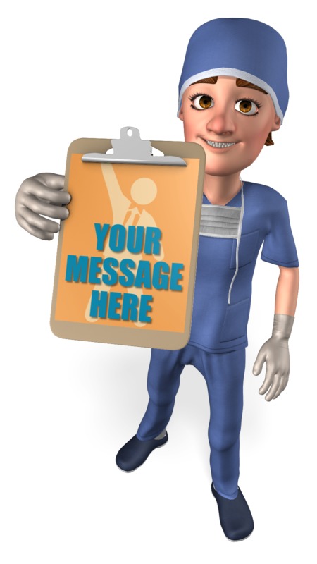 This Presentation Clipart shows a preview of Clipboard Male Nurse Custom