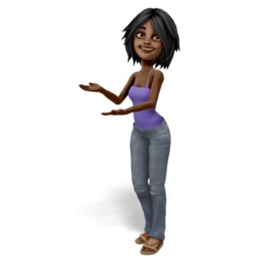 This clip art image shows Jada gesturing to the side.