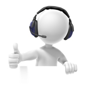 An image of a figure wearing a headset holding a blank sign.