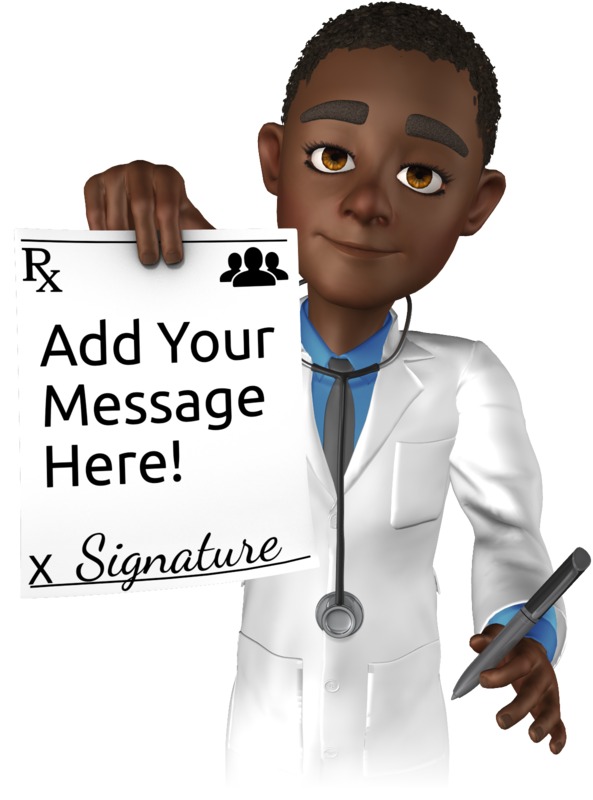 This Presentation Clipart shows a preview of Doctor Ethan Holding Rx Paper