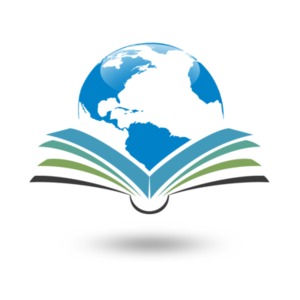 An image of earth above an open book.