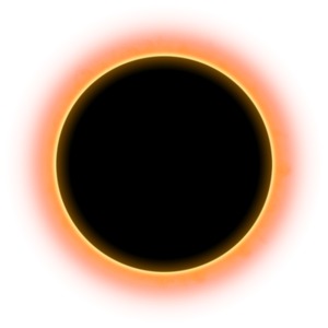 An image of a solar eclipse. (Note: Best viewed on a black background)