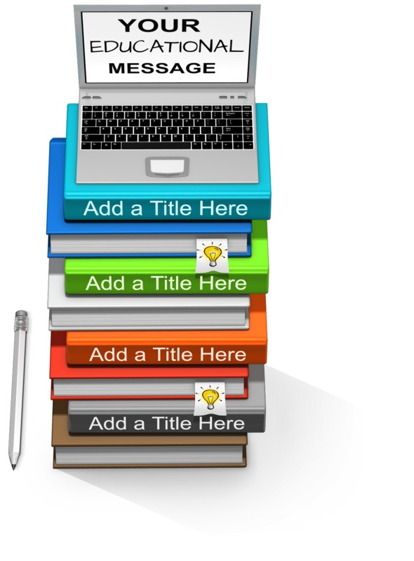 This Presentation Clipart shows a preview of Custom Laptop Book Stack