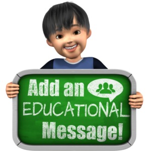 This custom design image shows a boy holding a customizable chalkboard sign out in front.