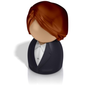 This clip art image shows a woman business pawn figure.