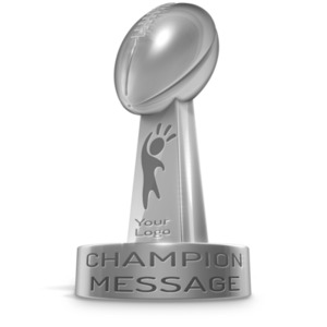 This custom design clip art shows a shinny football trophy. &lt;br&gt;&lt;br&gt; You can add your own images and text too using our online customizer.
