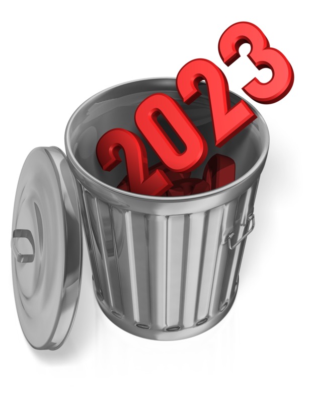 This Presentation Clipart shows a preview of Last Year Garbage Can Custom