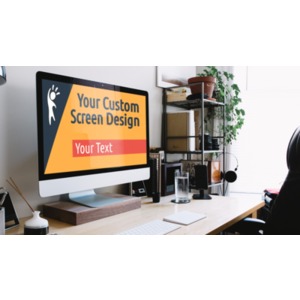 Put your own design on the computer screen in this home office.