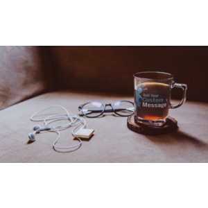 A Customizable image of a glass with coffee.