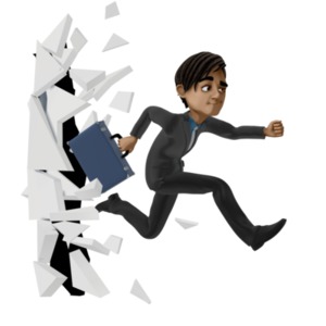 An image of Brad breaking through a wall representing success in an area of life.