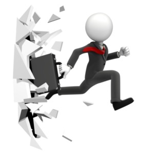 An image of figure breaking through a wall representing success in an area of life.