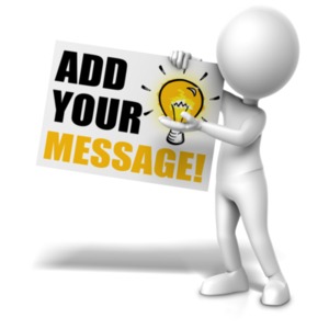 This custom design clipart image shows a figure holding a sign with one hand and showing with the other. &lt;br&gt;&lt;br&gt;You can customize the sign by adding your own text and images using our online customizer.