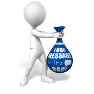 This custom design clipart shows a figure holding a large bag. &lt;br&gt;&lt;br&gt;You can customize the bag by adding your own text and images using our online customizer.