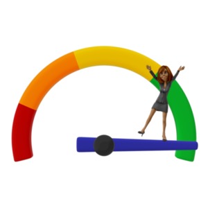 An image of Talia at the top of the scale showing a high rating.