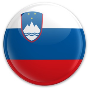 An image of Slovenian flag on a button.