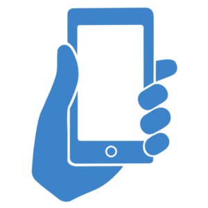 An image of a hand holding a cellphone.