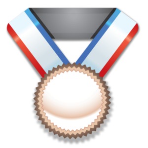 This clip art image shows a bronze medal award.