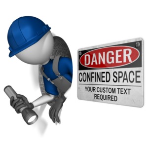 This custom design clip art image shows a figure in a small tunnel with a flashlight.&lt;br&gt;&lt;br&gt; You can customize the sign by adding your own text and images using our online customizer.