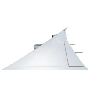 This clip art image shows a wing of an airplane.