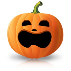 An image of a pumpkin that is scared or surprised.