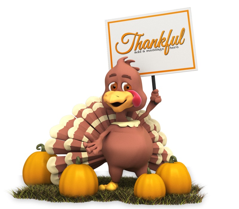 This Presentation Clipart shows a preview of Turkey Holding Sign