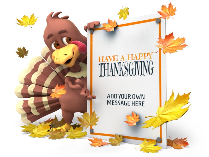 This Presentation Clipart shows a preview of Autumn Turkey Sign
