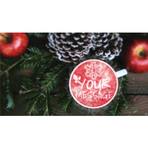 This custom design clip art shows a winter scene with apples, pine needles, and pine cones and a cup of a steamy seasonal coffee drink.&lt;br&gt;&lt;br&gt;You can customize this image by adding your own text and images using our online customizer.