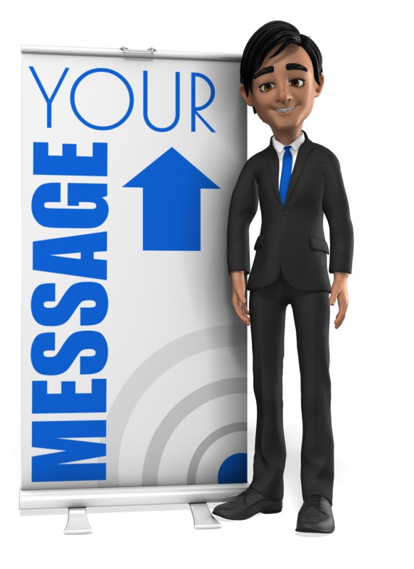 This Presentation Clipart shows a preview of Brad Open Roller Banner