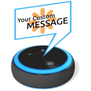Your custom message pops up from this smart voice-activated device.