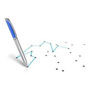 An image of a pen connecting the dots.