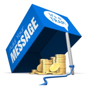 This custom design clip image shows a trap with a pile of money as bait.