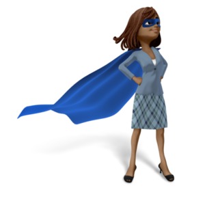 An image of a professional leader as a superhero. 
