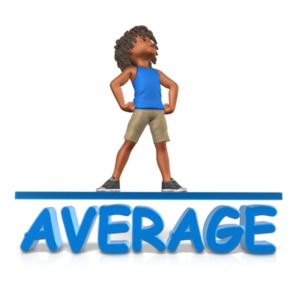 A clip art image of an student standing proud on above the word average.  Use this in your educational learning to represent being an exceptional student.