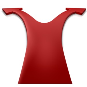 This clip art shows a path that splits into two separate paths.