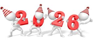 Download this New Year 2026 clipart for festive presentation design to celebrate the new year with vibrant visuals.Title: New Year Celebration Clipart 2026